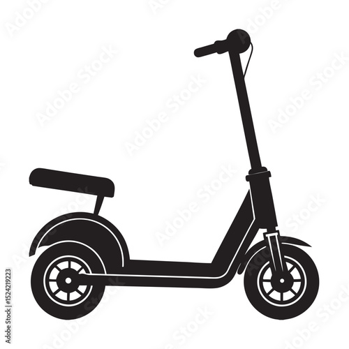 vector-of-silhouette-of-mobility-scooter-on-the-wh.eps