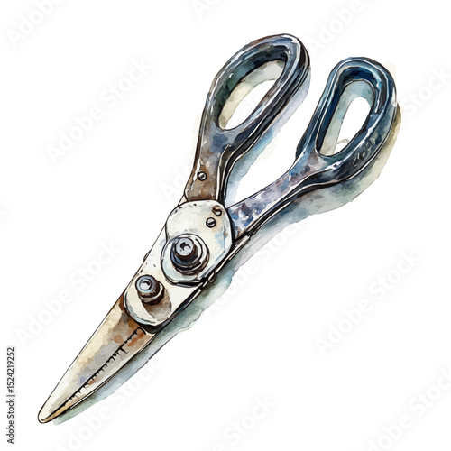 Wire Cutter, watercolor illustration vector, high quality, isolated on a white background.