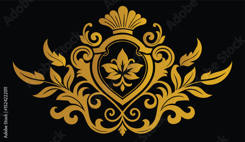 Golden Baroque Ornament: A Regal Design Element