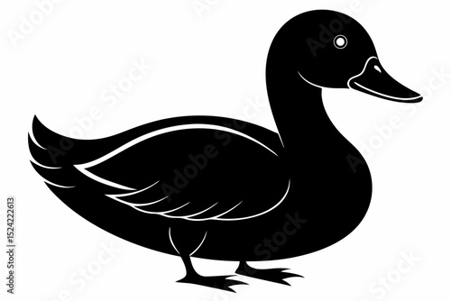duck sihouette black vector