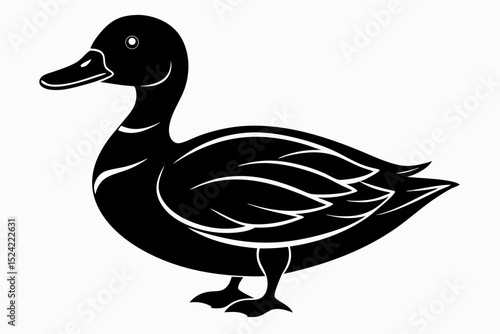 duck sihouette black vector