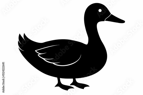 duck sihouette black vector