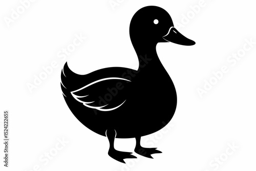 duck sihouette black vector