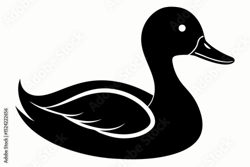 duck sihouette black vector
