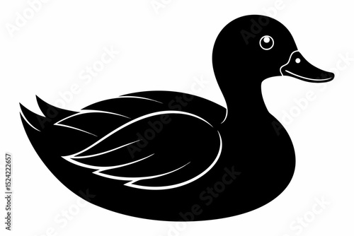 duck sihouette black vector