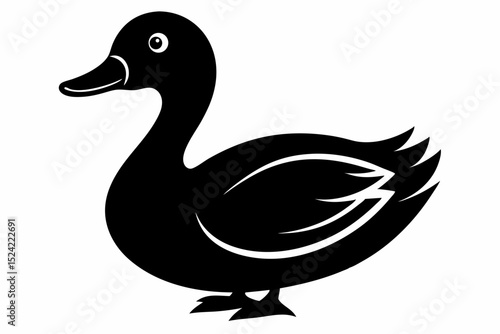 duck sihouette black vector