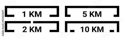 Black kilometer scale bar for map set