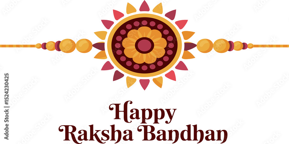 Fototapeta premium Flat Illustration of Raksha Bandhan Ritual.