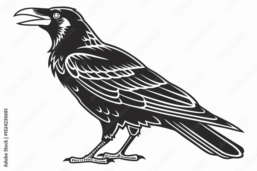 Naklejka premium rook bird sihouette black vector