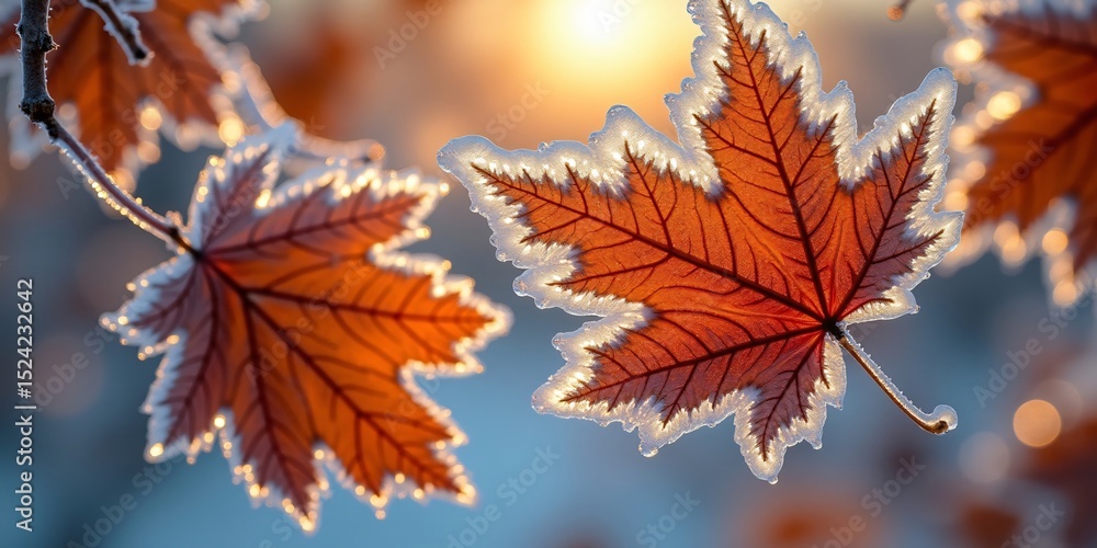 a macro shot of autumn leaves frozen in clear ice a macro shot of autumn leaves frozen in clear ice