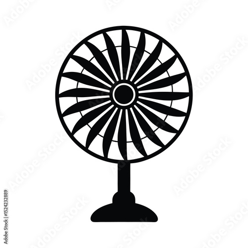 Black Oscillating Fan Vector illustration