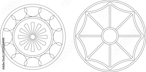 sketch vector illustration silhouette design ornament decoration pattern rosette mandala classic vintage modern