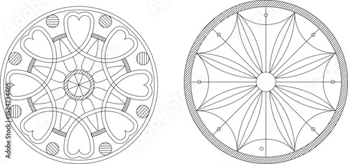 sketch vector illustration silhouette design ornament decoration pattern rosette mandala classic vintage modern