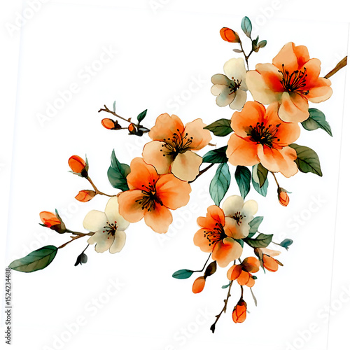 Vector delicate flower generative AI