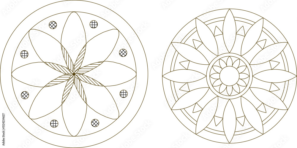 Fototapeta premium sketch vector illustration silhouette design ornament decoration mandala rosette classic vintage ethnic modern 