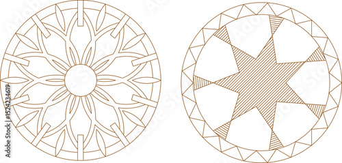 sketch vector illustration silhouette design ornament decoration mandala rosette classic vintage ethnic modern