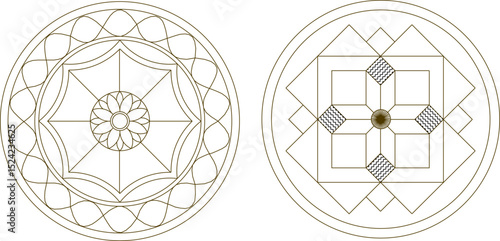 sketch vector illustration silhouette design ornament decoration mandala rosette classic vintage ethnic modern 