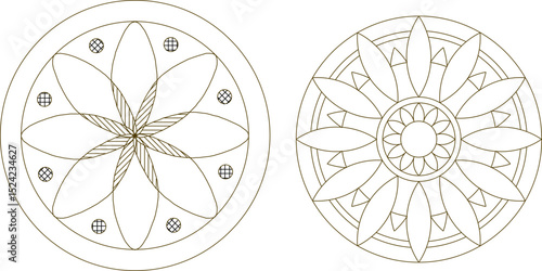 sketch vector illustration silhouette design ornament decoration mandala rosette classic vintage ethnic modern 