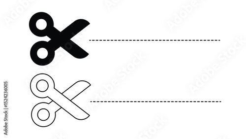 Vector illustration of various metal scissors for cutting paper coupons