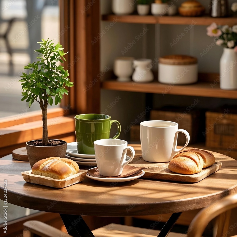 Fototapeta premium cup of coffee in moring