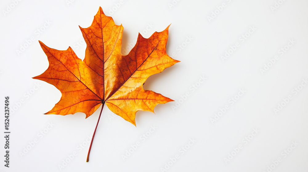 Vibrant orange maple leaf on a white background. Vibrant orange maple leaf on a white background.