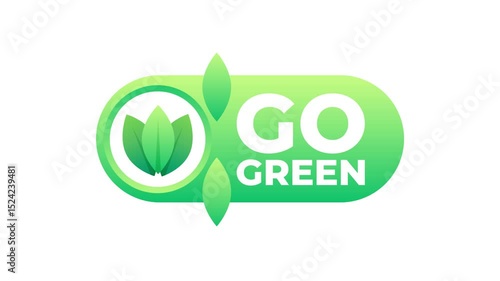 Green leaves logo animation with go green text