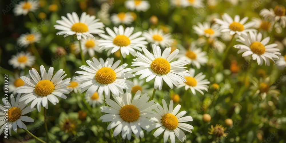 Fototapeta premium Delicate White Daisies in Sunny Garden