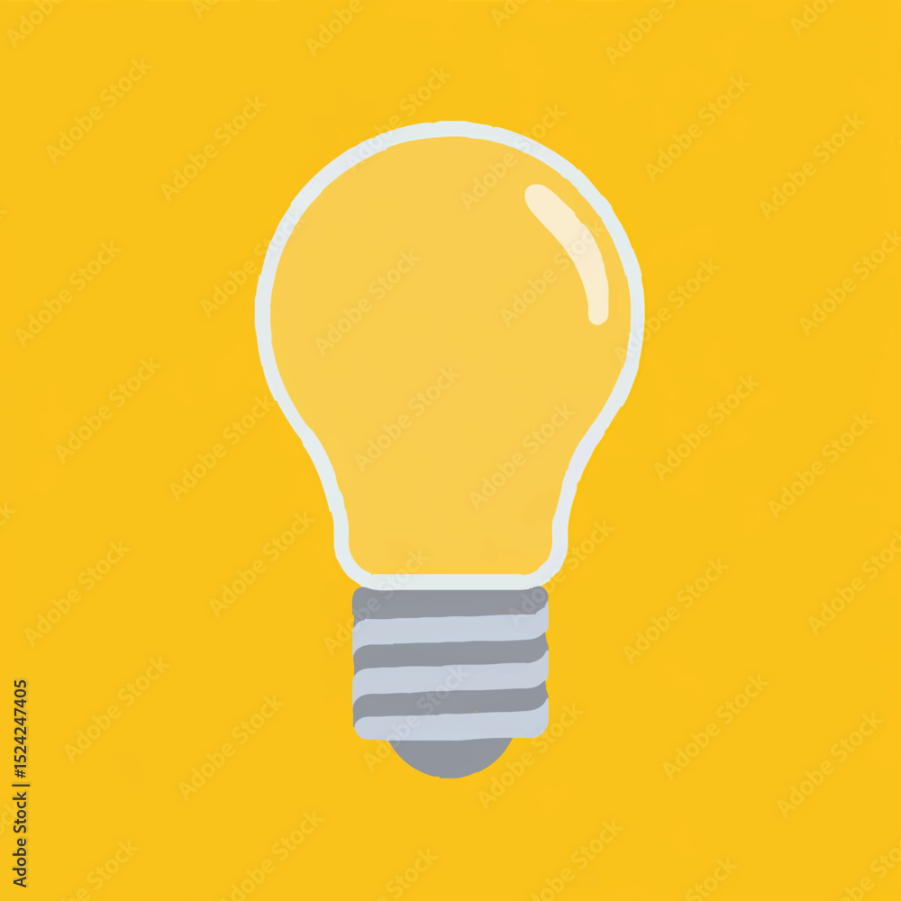 Glass Light Bulb Glowing on Yellow Background
Glass Light Bulb Glowing on Yellow Background