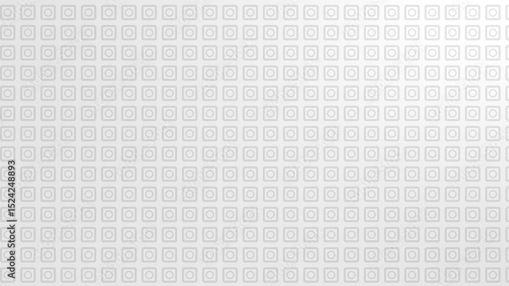 A grayscale pattern of repeating squares and circles, isolated on white background