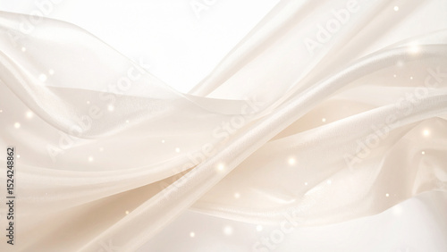 ベージュの綺麗な布の背景素材テクスチャ