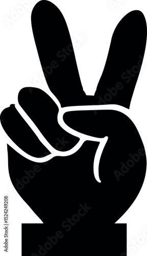 Human Hand Showing Symbol Victory. vector Illustrator