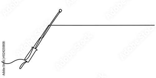 self defence stick vector outline continuous one line drawing