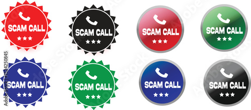 Scam Call Alert Icon – Fraud Phone Call Warning Symbol for Cybersecurity and Mobile Safety

