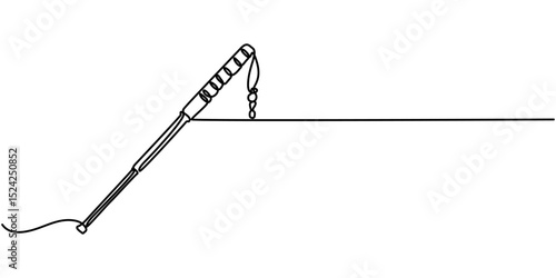 self defence stick vector outline continuous one line drawing