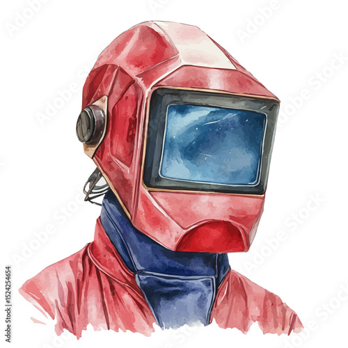 watercolor vector of Welding Gear, high quality, isolated on a white background.