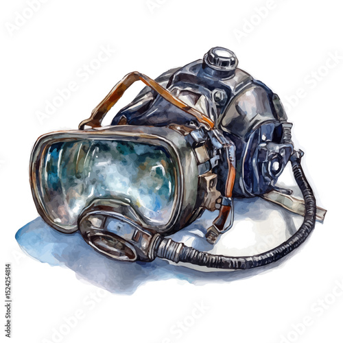 watercolor vector of Welding Gear, high quality, isolated on a white background.