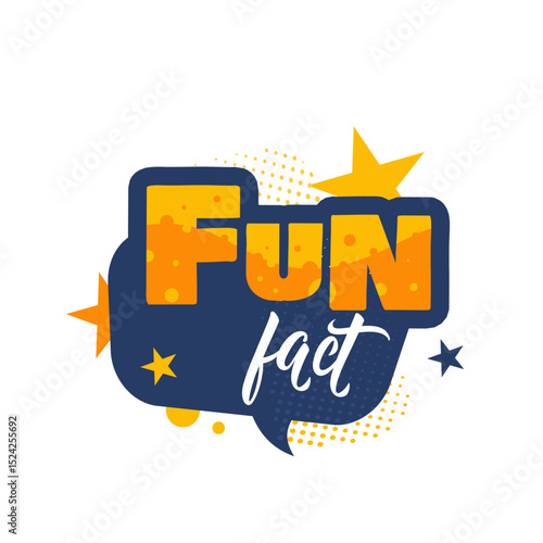Fun fact — isolated badge, sticker — vector illustration