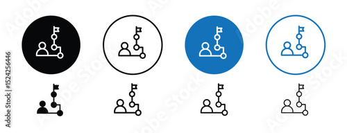 Set of 5 pixel perfect colored Succession planning icon with 1 unexpanded, 1 silhouette, Chart and person icon to show future leadership planning in a company.