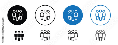Set of 5 pixel perfect colored Diversity icon with 1 unexpanded, 1 silhouette, Group of diverse people icon to represent inclusion and workplace diversity.