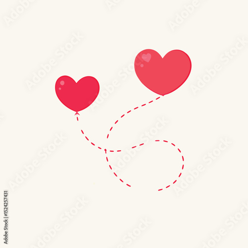Red heart balloons, a perfect symbol of love and romance, ideal for Valentine's Day celebrations or any joyous occasion