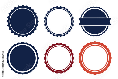 A set of vector round labels with vintage design elements for web banners, buttons, and stickers