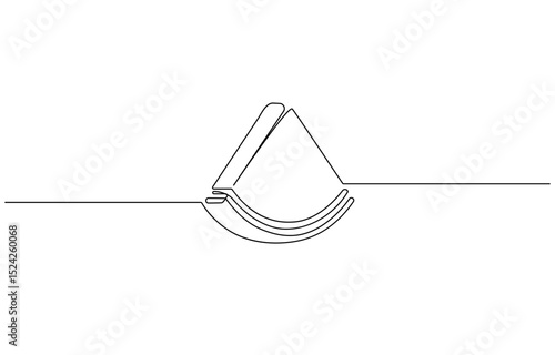 Watermelon one line continuous. Fresh watermelon line art outline,  Line art Watermelon . Hand drawn vector art. Continuous one line drawing of watermelon .