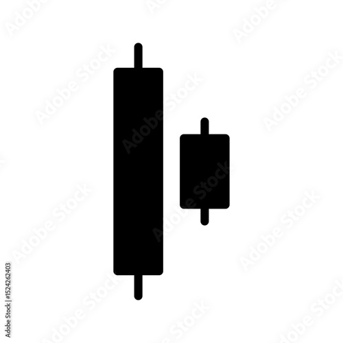 Bullish harami glyph icon. Ideal for trading apps or market UI.