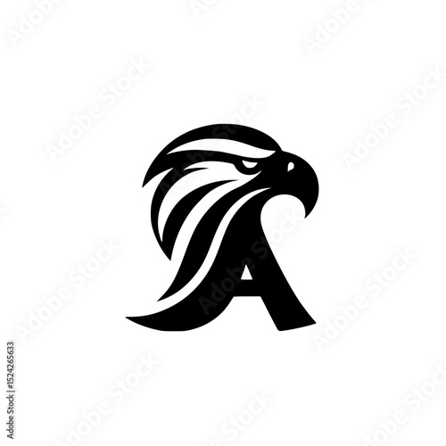 Eagle head logo design letter a monogram