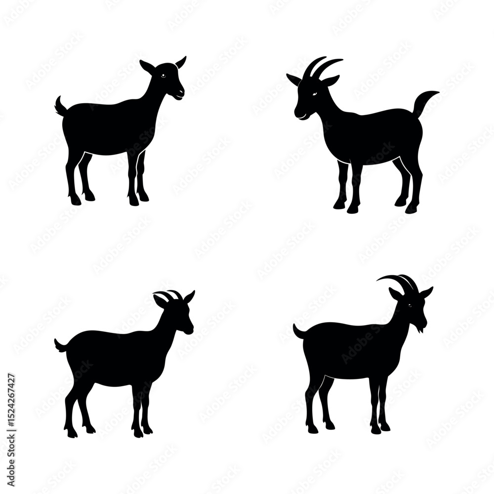 Fototapeta premium goat vector silhouettes