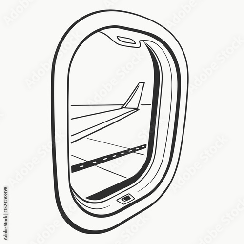 Airplane window view wing flight travel journey