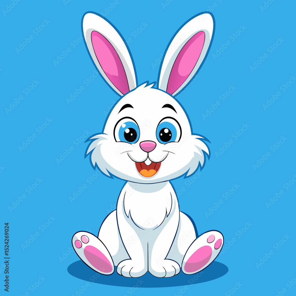 Fototapeta premium Cute Cartoon Rabbit Holding a Carrot Vector Illustration