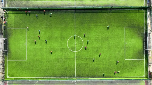 Aerial timelapse video of football match - 4k timelapse footage of football stadium and football match shot by drone