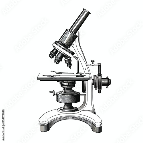 Professional Isolated Microscope Design Vector Illustration for Scientific and Laboratory Use