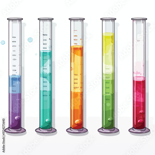 Professional Laboratory Test Tubes Stock Vector for Scientific Research and Experiments